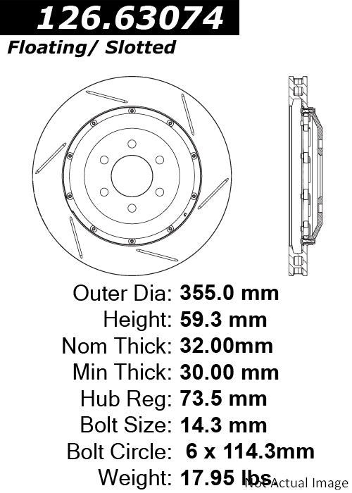 Stoptech Centric Slotted OE Design Brake Rotor 126.63074