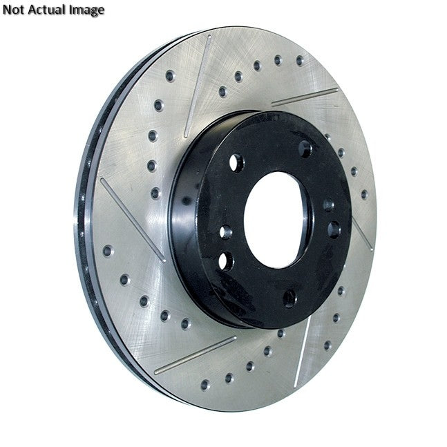 stoptech sport drilled & slotted brake rotor front left  frsport 127.33054l