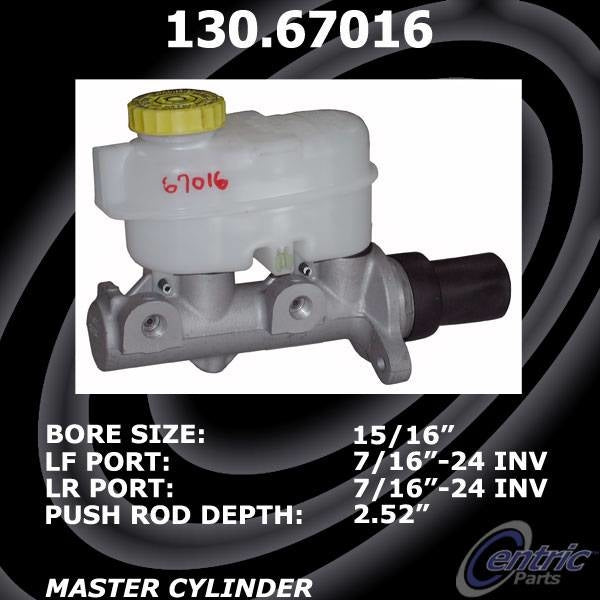 Centric Parts Premium Brake Master Cylinder  top view frsport 130.67016