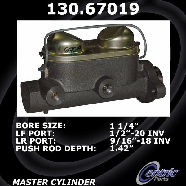 Centric Parts Premium Brake Master Cylinder  top view frsport 130.67019