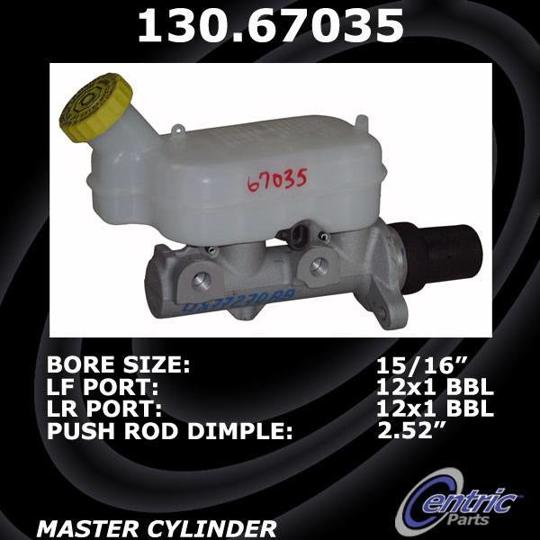 StopTech Premium Brake Master Cylinder  top view frsport 130.67035