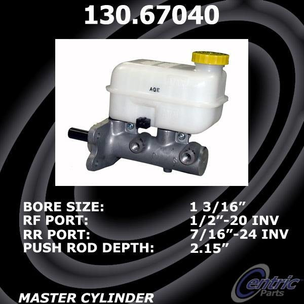 Centric Parts Premium Brake Master Cylinder  top view frsport 130.67040