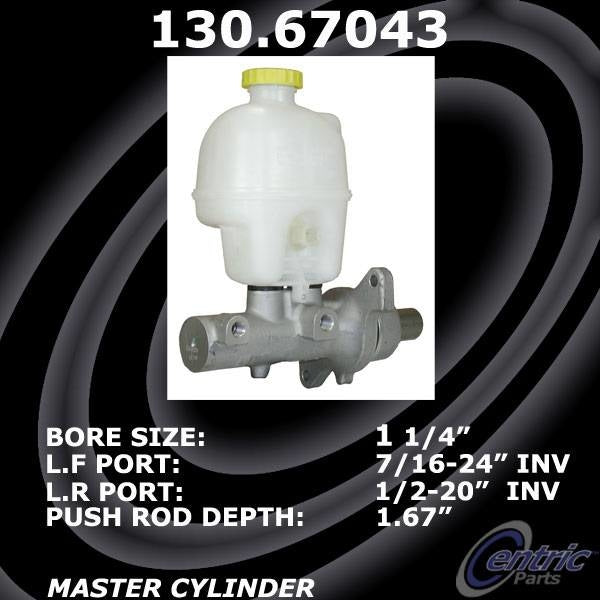 StopTech Premium Brake Master Cylinder  top view frsport 130.67043