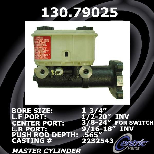 StopTech Premium Brake Master Cylinder  top view frsport 130.79025