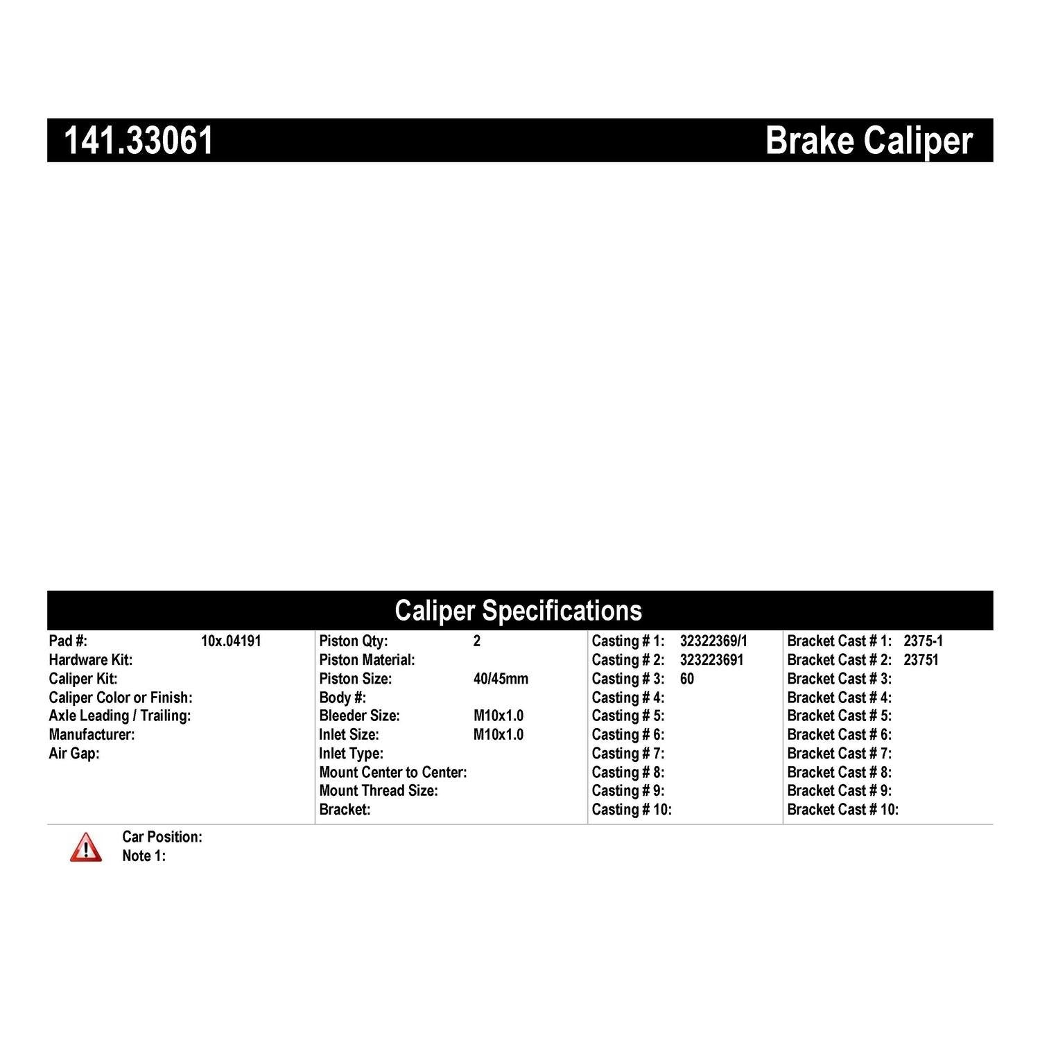 centric parts semi-loaded brake caliper  frsport 141.33061