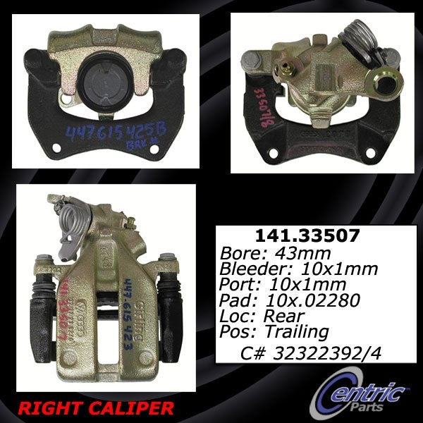 Stoptech Centric Semi-Loaded Brake Caliper - Rear L/R 141.33507