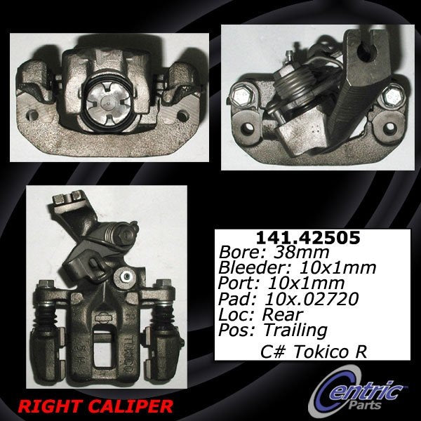 Stoptech Centric Semi-Loaded Brake Caliper - Rear Right 141.42505