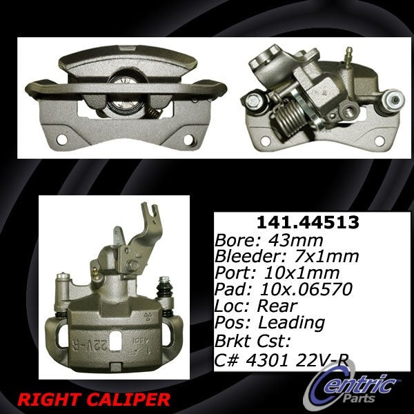 Stoptech Centric 92-95 Toyota MR2 Semi Loaded Rear Right Brake Caliper 141.44513