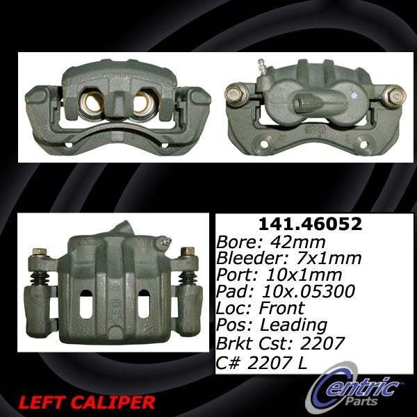 Stoptech Centric 93 Mitsubishi Eclipse AWD / 93-94 Eagle Talon AWD Left Front Semi-Loaded Caliper 141.46052