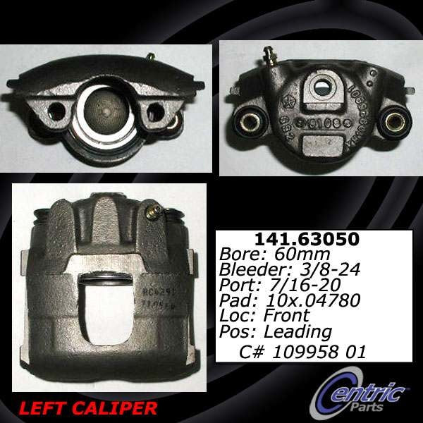 Centric Parts Semi-Loaded Brake Caliper with New Phenolic Pistons  top view frsport 141.63049