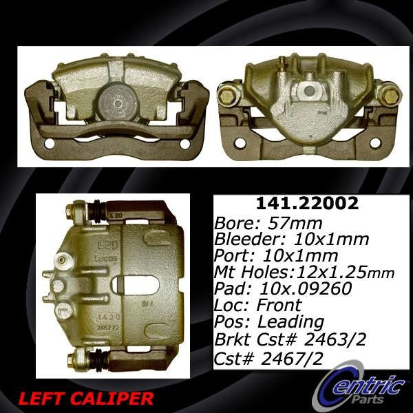 Stoptech Centric Posi-Quiet Loaded Caliper - Front Left 142.22002