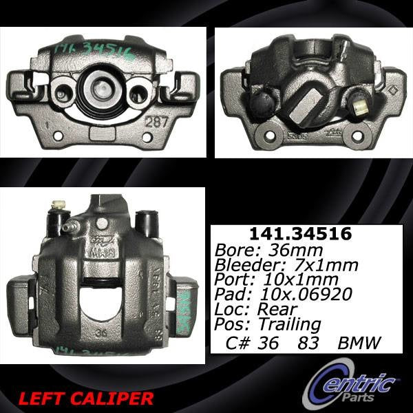 Stoptech Centric BMW 90-99 3 Series Posi-Quiet Loaded Rear Left Caliper 142.34516