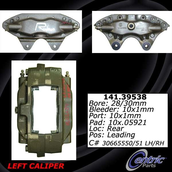 Stoptech Centric 04-07 Volvo S60 Posi-Quiet Loaded Rear Right Rebuilt Brake Caliper 142.39537