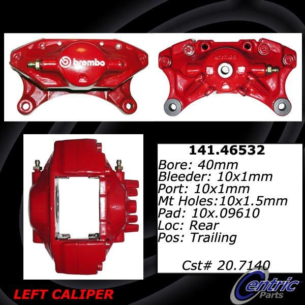 Stoptech Centric Left Rear Posi-Quiet Loaded Caliper 142.46532