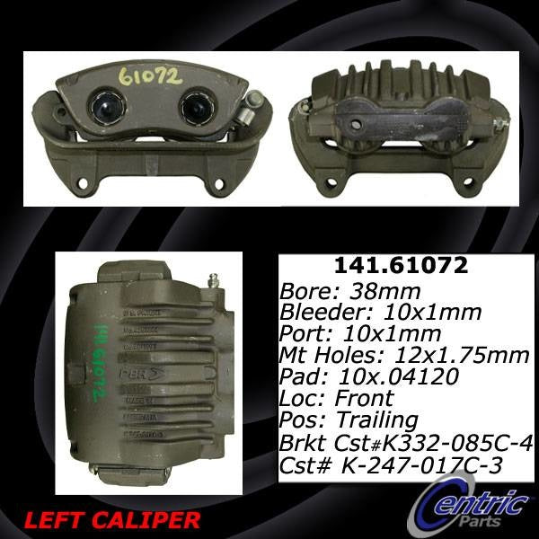 Stoptech Centric 94-98 Ford Mustang Posi-Quiet Loaded Front Left Rebuilt Caliper 142.61072