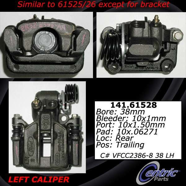 Stoptech Centric Ford Right Rear Posi-Quiet Loaded Caliper 142.61527