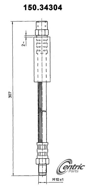Centric Parts Brake Hose  top view frsport 150.34304