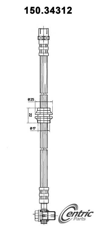Centric Parts Brake Hose  top view frsport 150.34312