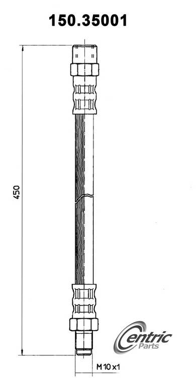Centric Parts Brake Hose  top view frsport 150.35001
