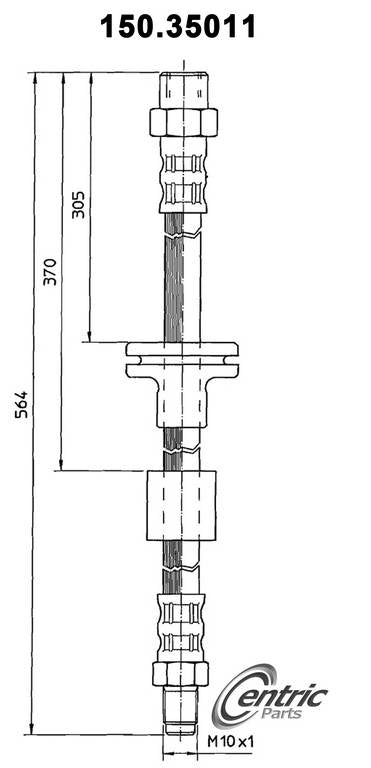 StopTech Brake Hose  top view frsport 150.35011