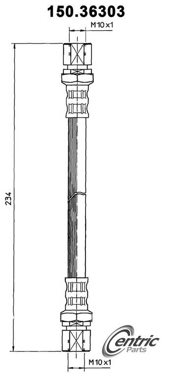 centric parts brake hose  frsport 150.36303
