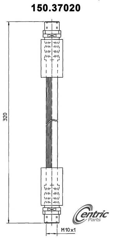 StopTech Brake Hose  top view frsport 150.37020