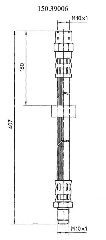 Centric Parts Brake Hose  top view frsport 150.39006