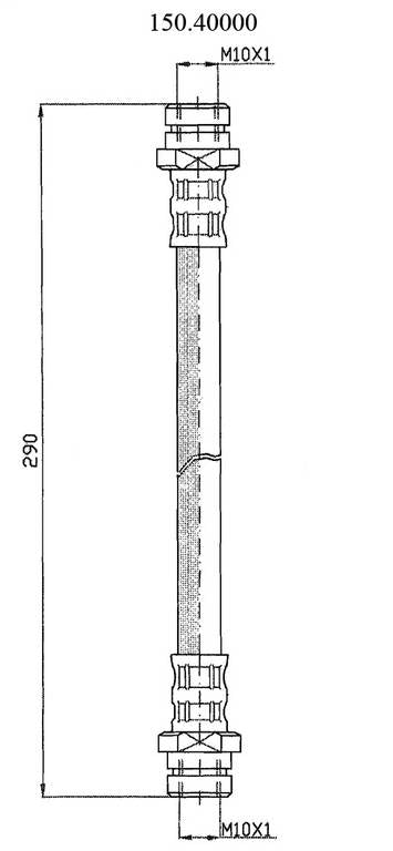 Centric Parts Brake Hose  top view frsport 150.40000