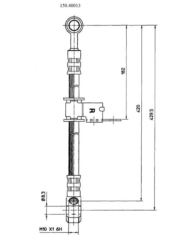 StopTech Brake Hose  top view frsport 150.40013