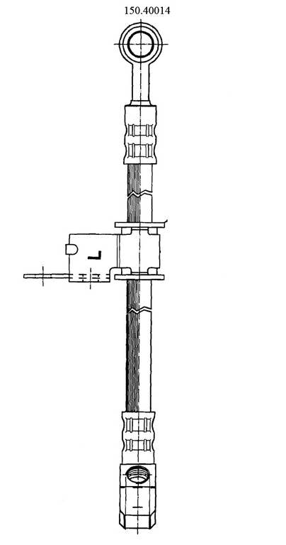 Centric Parts Brake Hose  top view frsport 150.40014