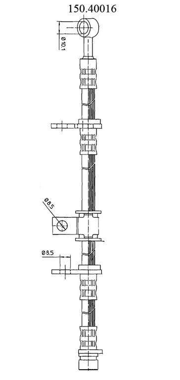 Centric Parts Brake Hose  top view frsport 150.40016