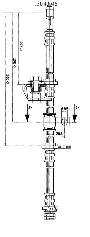 Centric Parts Brake Hose  top view frsport 150.40046