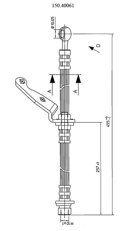 Centric Parts Brake Hose  top view frsport 150.40061