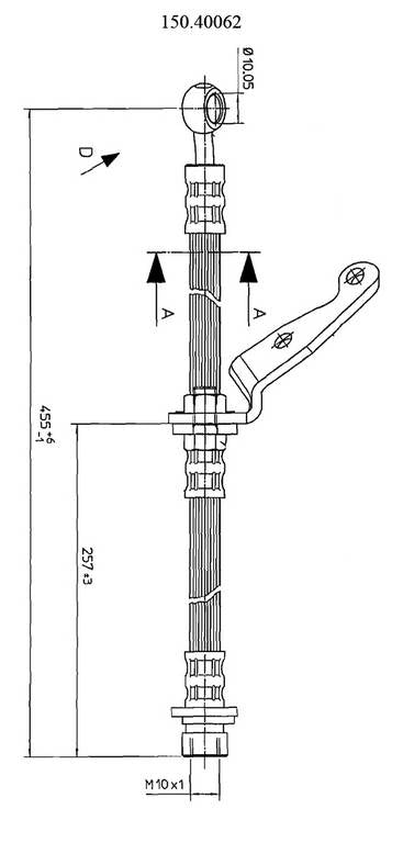 Centric Parts Brake Hose  top view frsport 150.40062