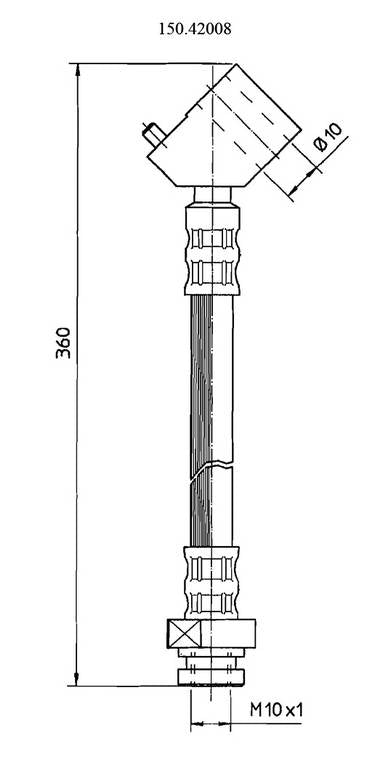 Centric Parts Brake Hose  top view frsport 150.42008