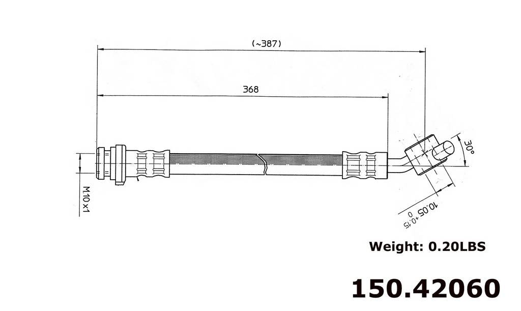 Centric Parts Brake Hose  top view frsport 150.42060