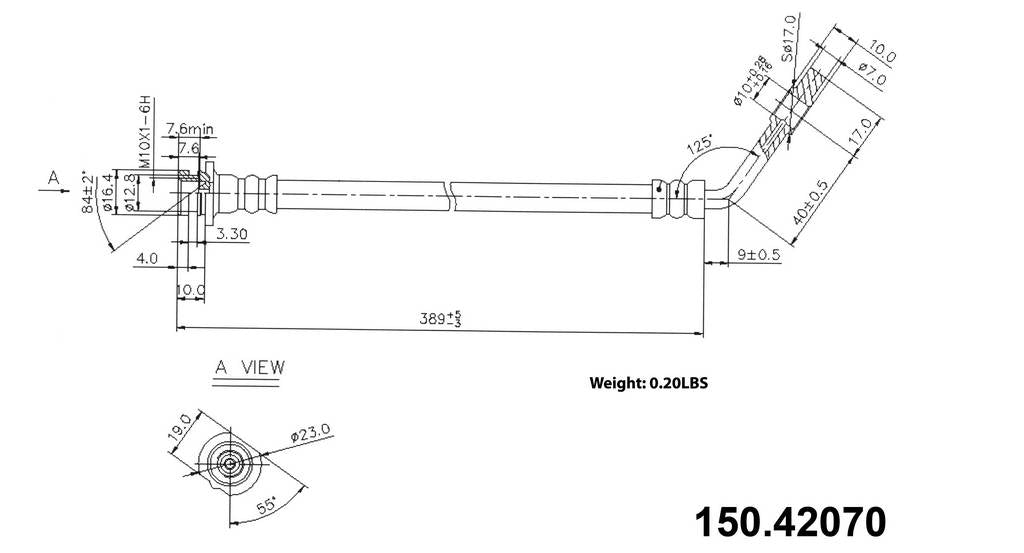 Stoptech Centric Brake Hose - Front Left 150.42070