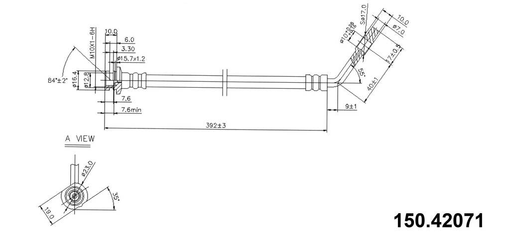 Stoptech Centric Brake Hose - Front Right 150.42071