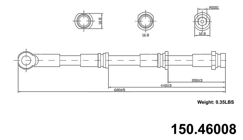 StopTech Brake Hose  top view frsport 150.46008