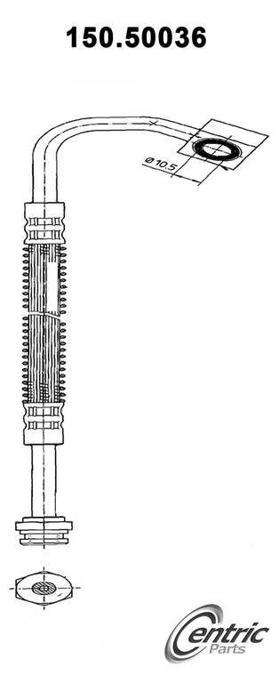 Centric Parts Brake Hose  top view frsport 150.50036