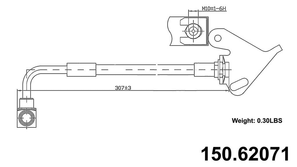 centric parts brake hose  frsport 150.62071