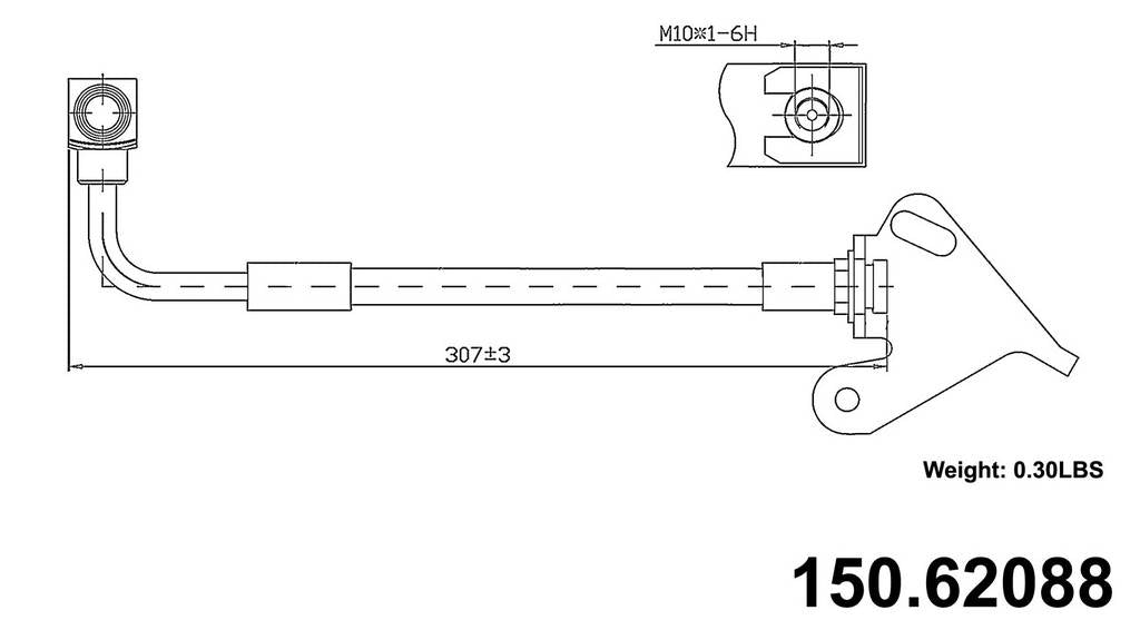 centric parts brake hose  frsport 150.62088