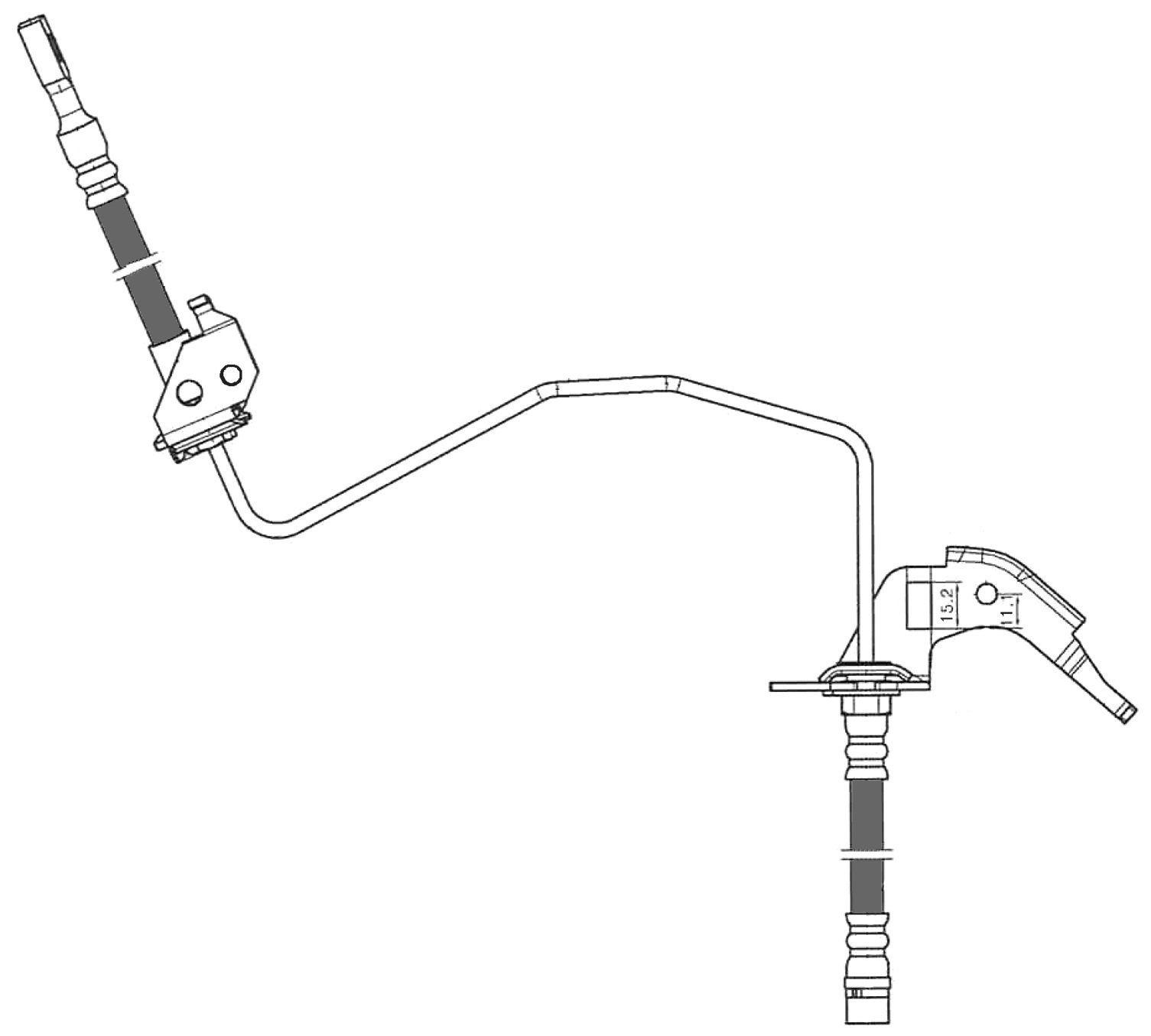 Centric Parts Brake Hose  top view frsport 150.62436