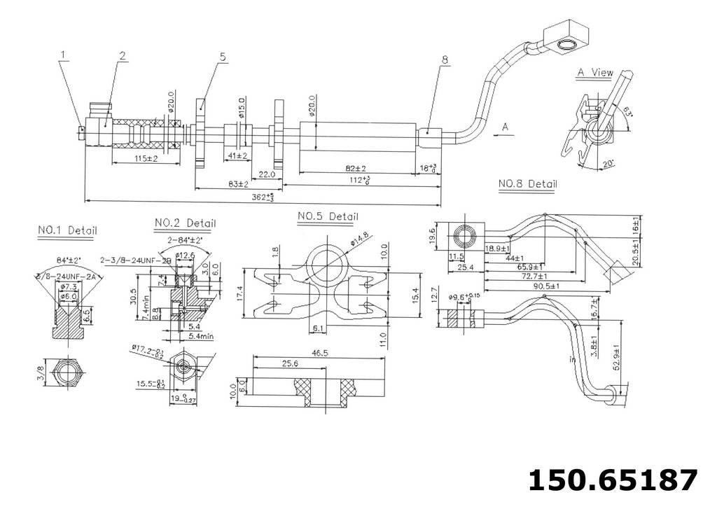 centric parts brake hose  frsport 150.65187