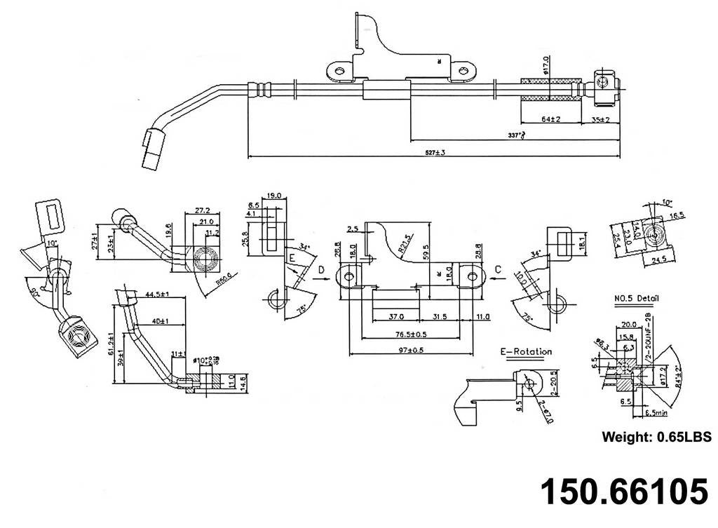 centric parts brake hose  frsport 150.66105