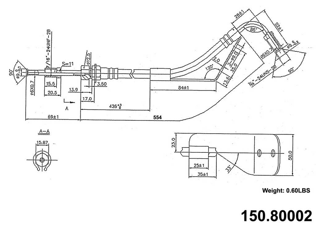 Centric Parts Brake Hose  top view frsport 150.80002