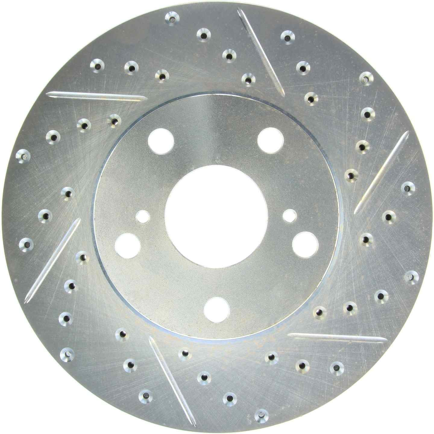 StopTech Select Sport Drilled and Slotted Brake Rotor Front Left  top view frsport 227.44079L