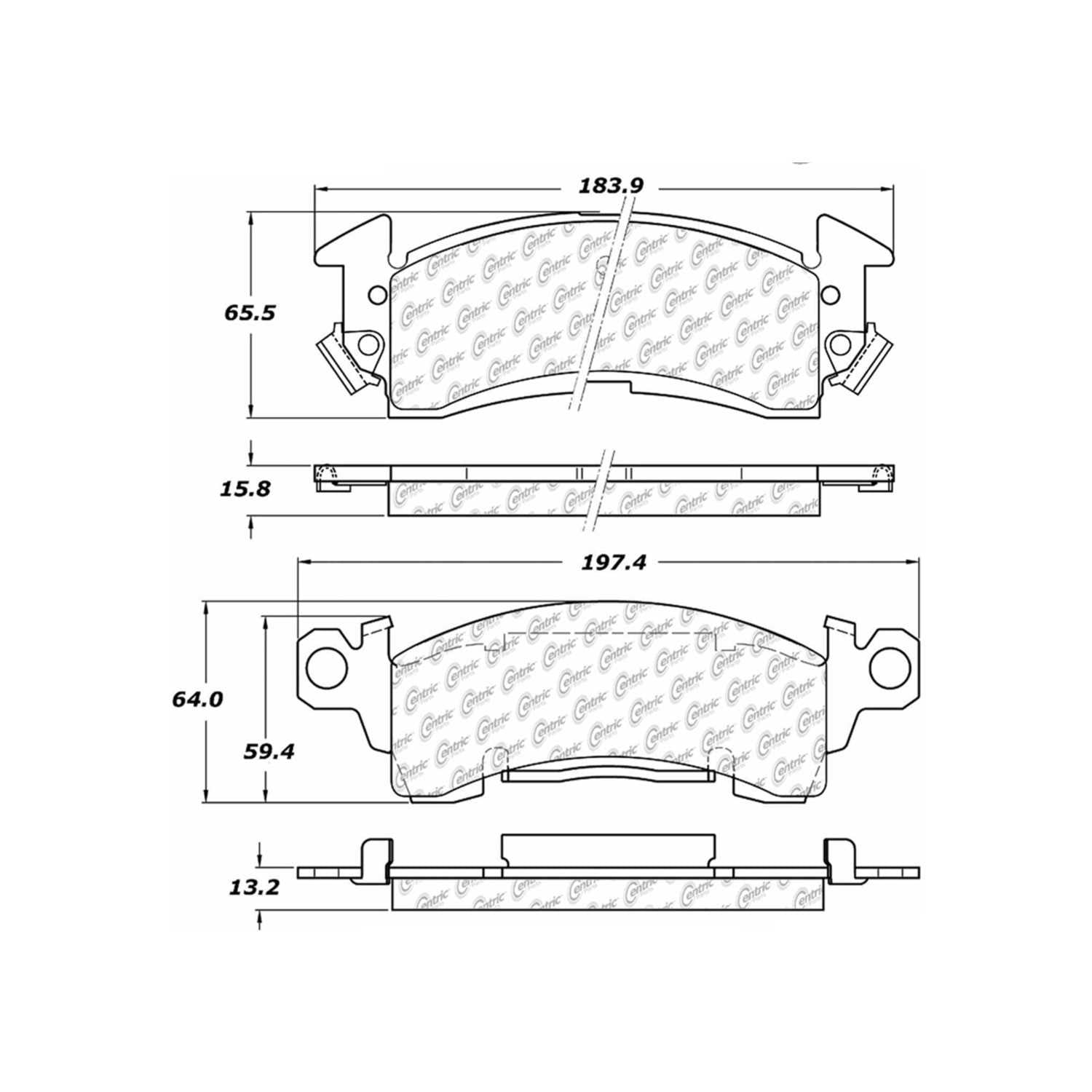 centric parts premium semi-metallic brake pads with shims and hardware  frsport 300.00520