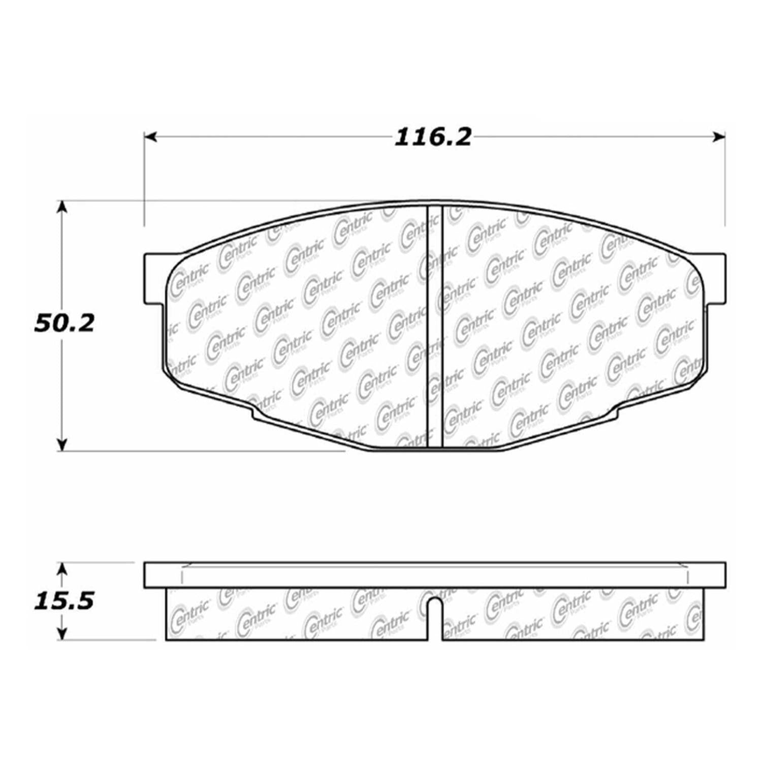 centric parts premium semi-metallic brake pads with shims and hardware  frsport 300.02070