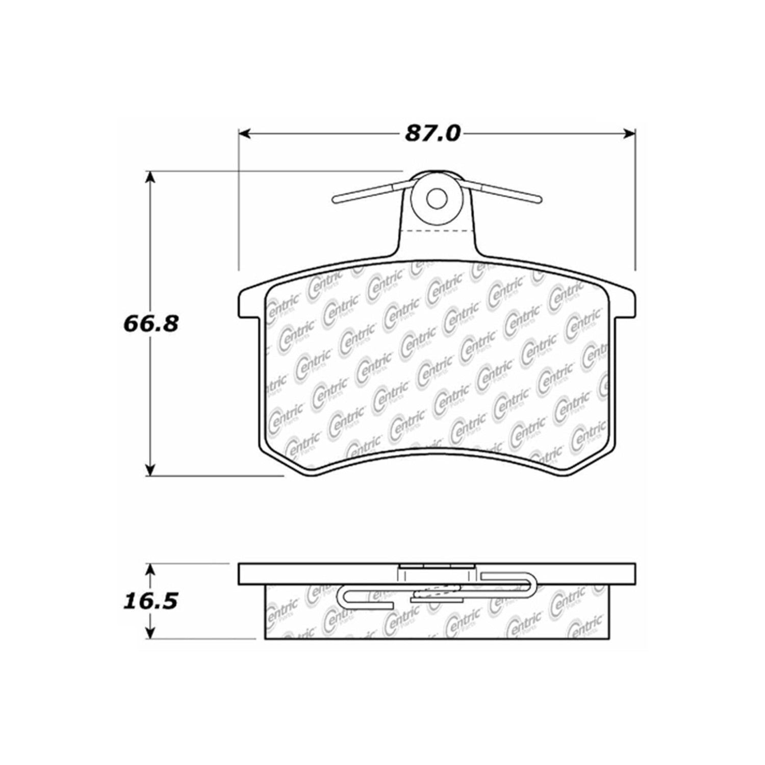 centric parts premium semi-metallic brake pads with shims and hardware  frsport 300.02280